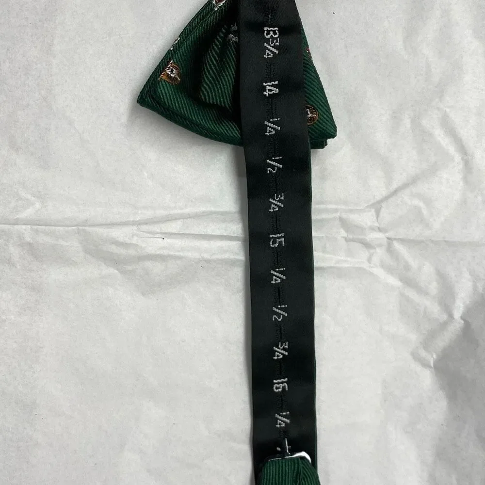 Tommy Hilfiger Bow Tie Holiday Christmas Dogs Basset Hound Green